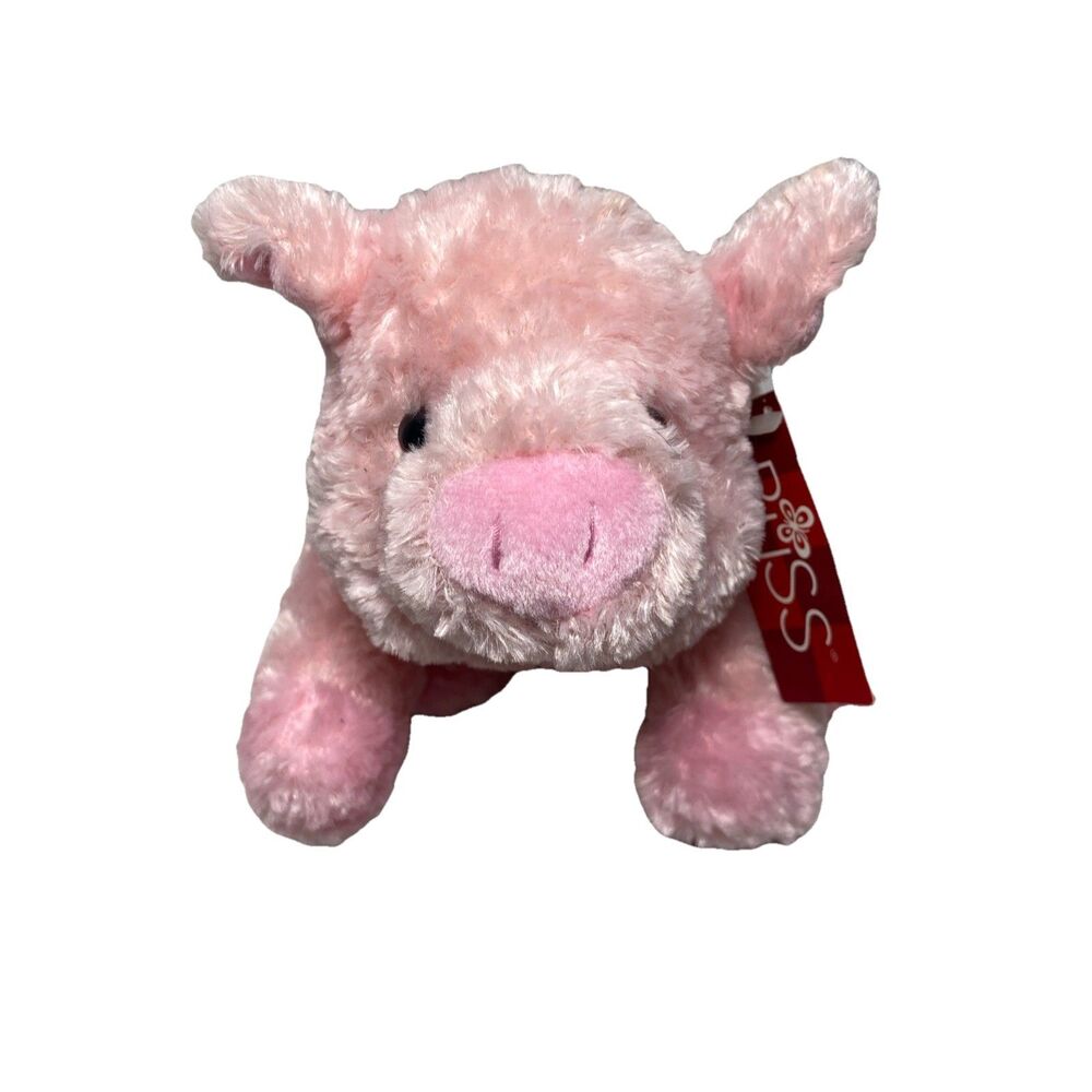 Russ Berrie Flopples  Puckers Beanie Pink Pig  With tags